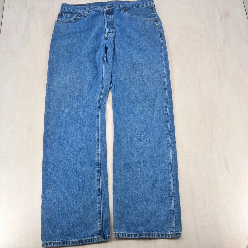 Mens Vtg 2000s 501 Straight Leg Jeans Button Fly Blue Denim Levis 38x34 Lot Of 2